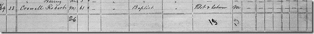 1871 Census for Robert Crowell in Windsor, N.S.