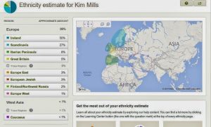 AncestryDNA Ethnic map