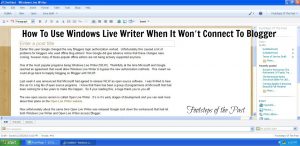 How to use Windows LIve Writer when it won't connect to Blogger | Footsteps of the Past